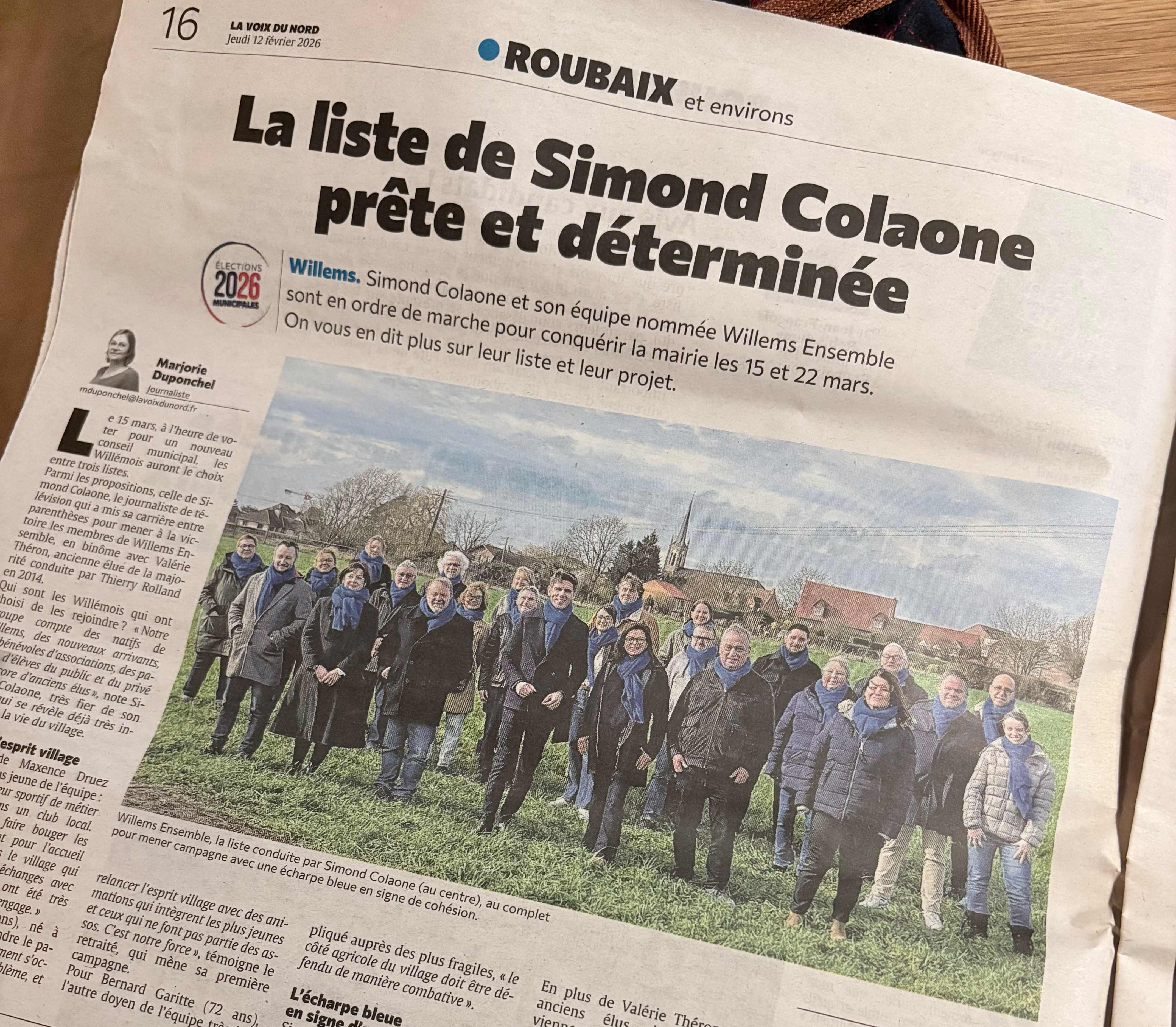 La liste de Simond Colaone prête et déterminée
